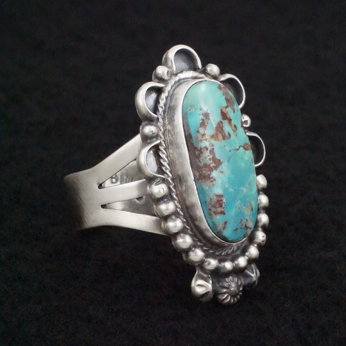 Randy Billy Turquoise & Sterling Silver Ring Size 10