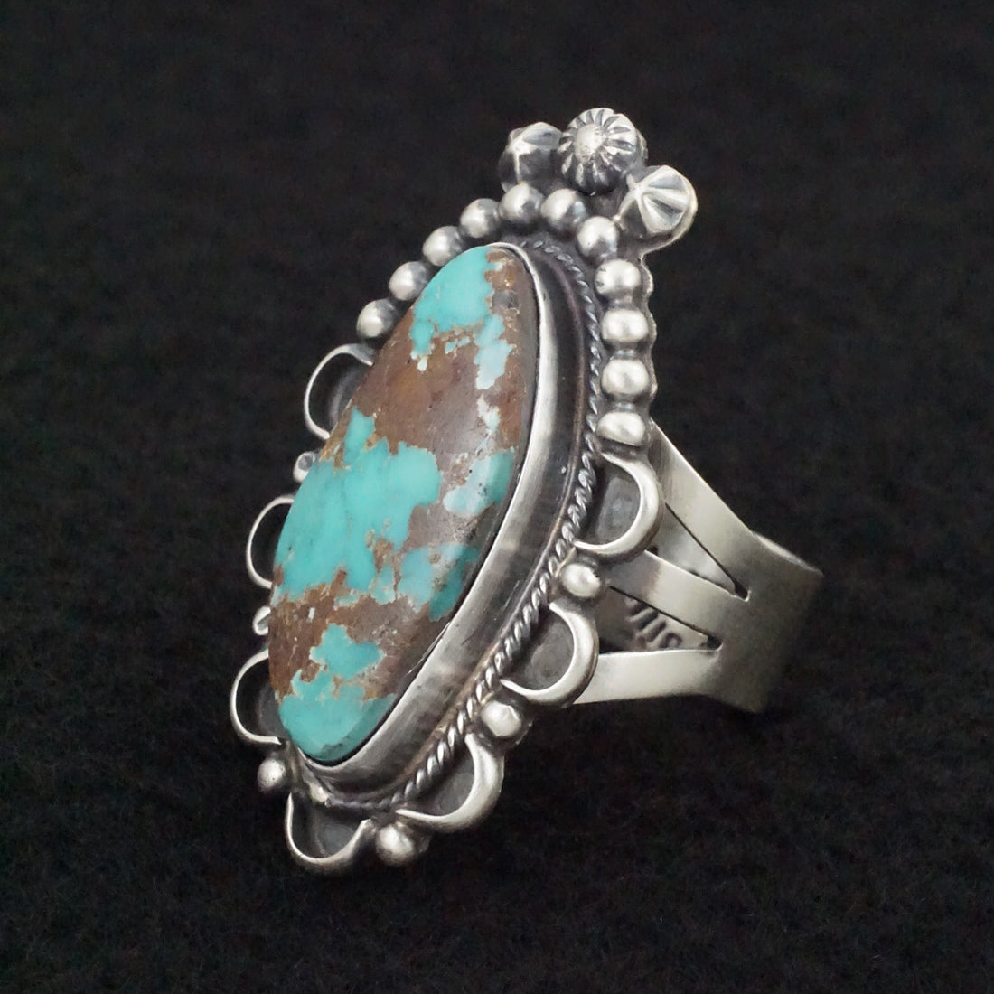 Randy Billy Turquoise & Sterling Silver Ring Size 9