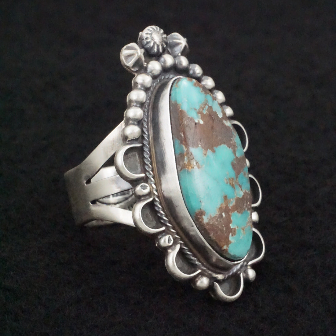 Randy Billy Turquoise & Sterling Silver Ring Size 9