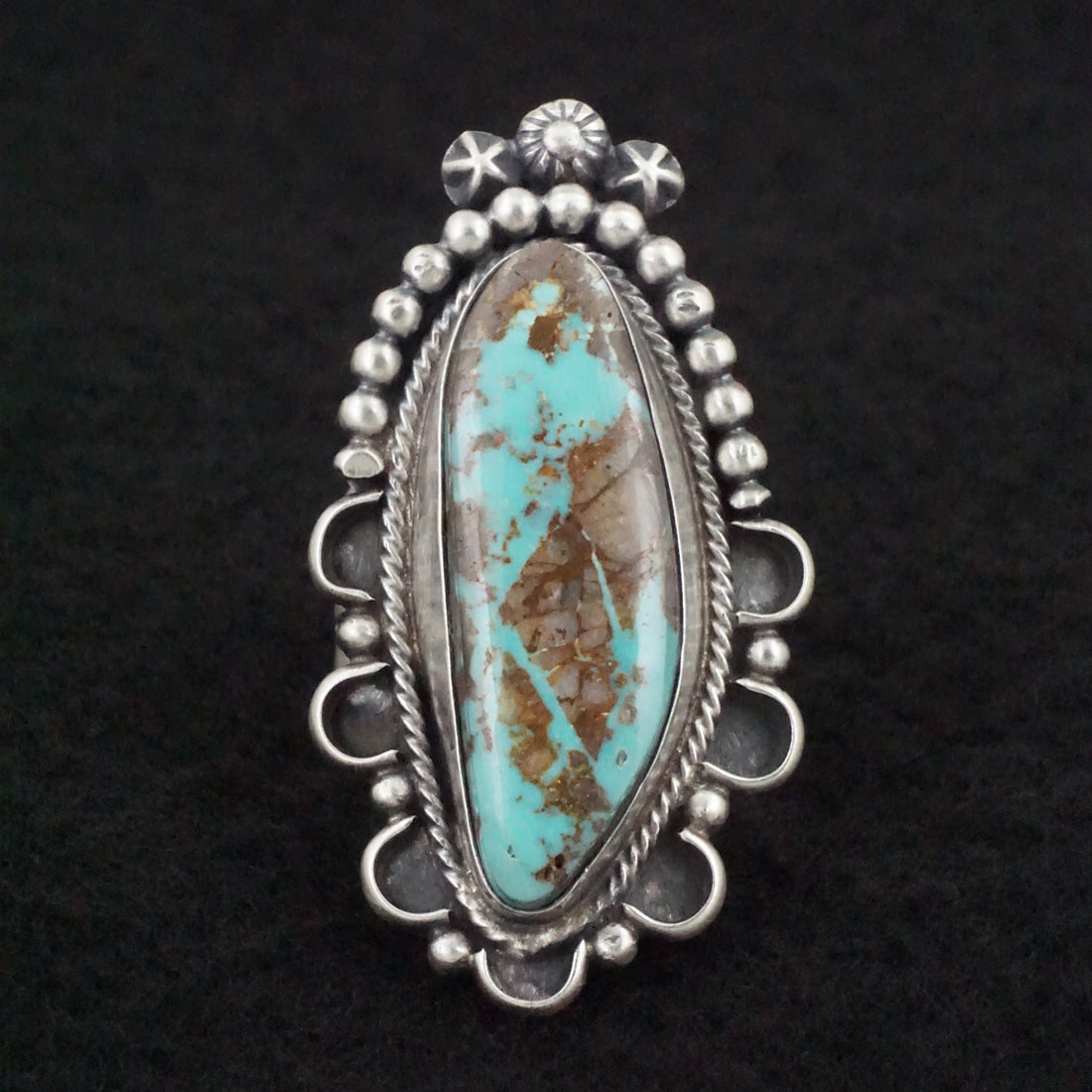 Randy Billy Turquoise & Sterling Silver Ring Size 7