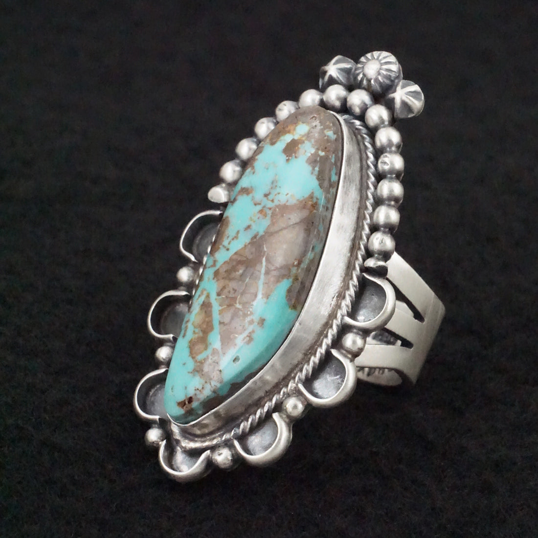 Randy Billy Turquoise & Sterling Silver Ring Size 7