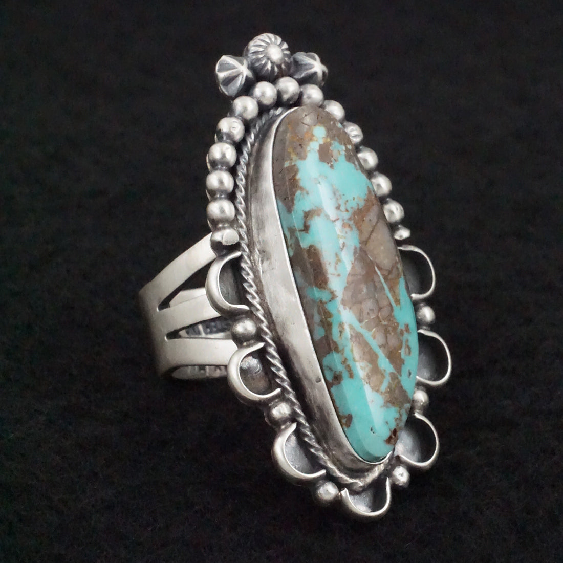 Randy Billy Turquoise & Sterling Silver Ring Size 7