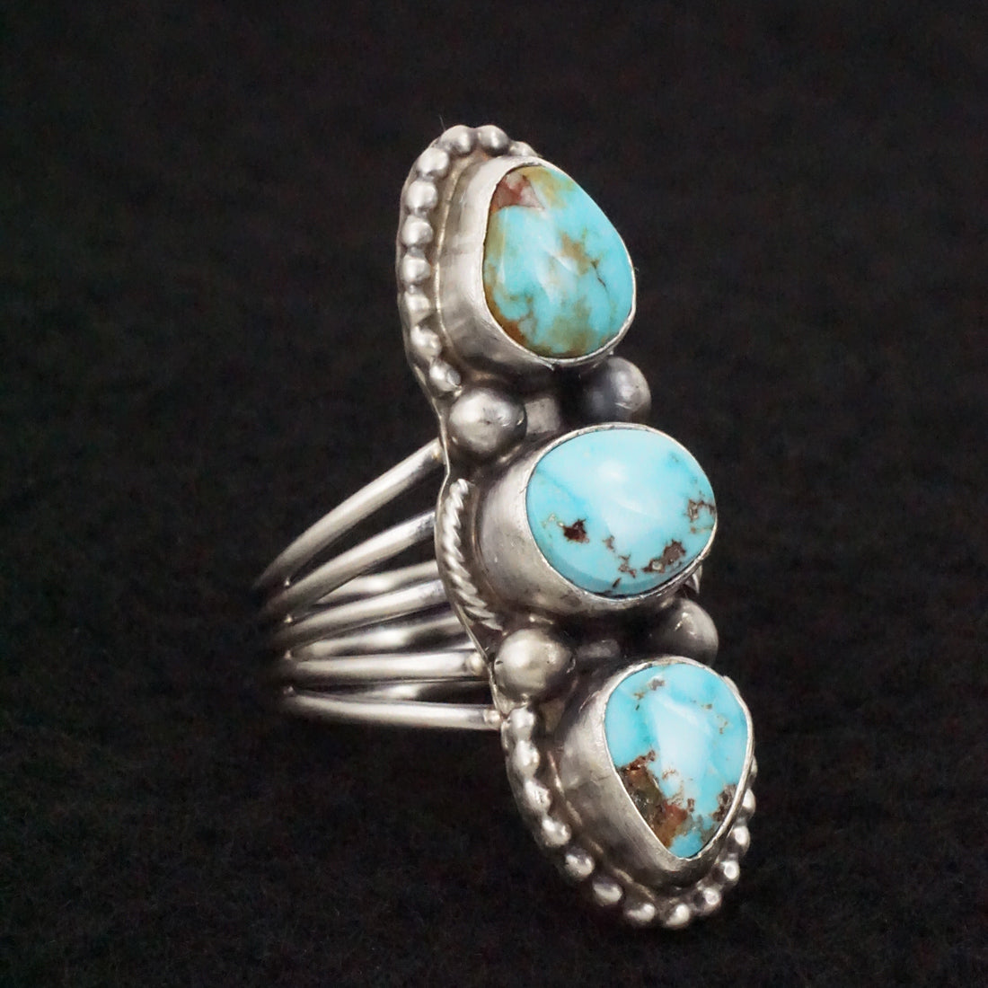 Kathleen Livingston Turquoise & Sterling Silver Ring Size 5