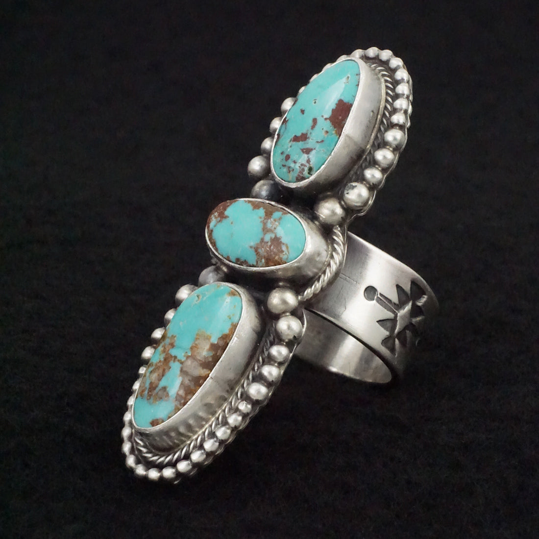 Kathleen Livingston Turquoise & Sterling Silver Ring Size 9