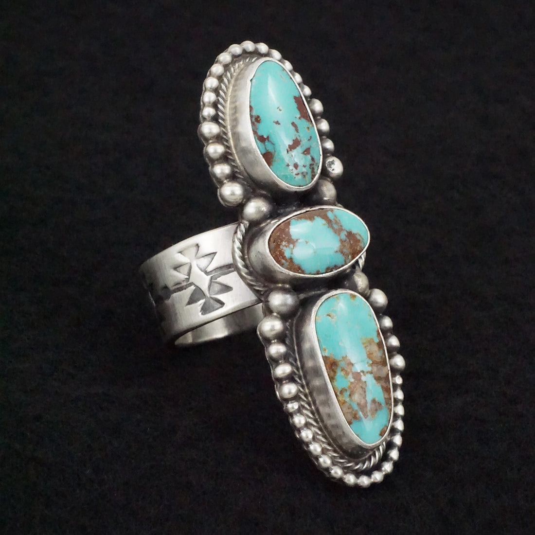 Kathleen Livingston Turquoise & Sterling Silver Ring Size 9