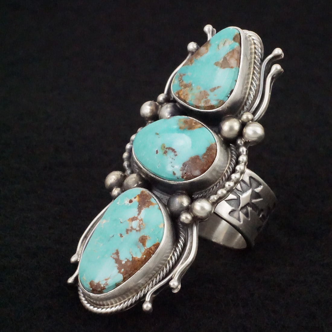 Kathleen Livingston Turquoise & Sterling Silver Ring Size 9.5