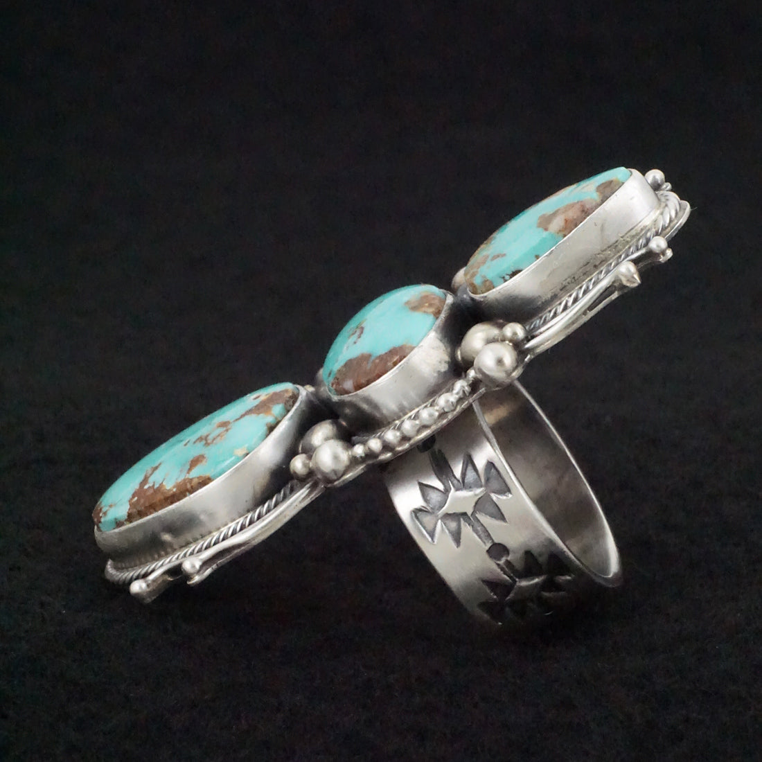 Kathleen Livingston Turquoise & Sterling Silver Ring Size 9.5