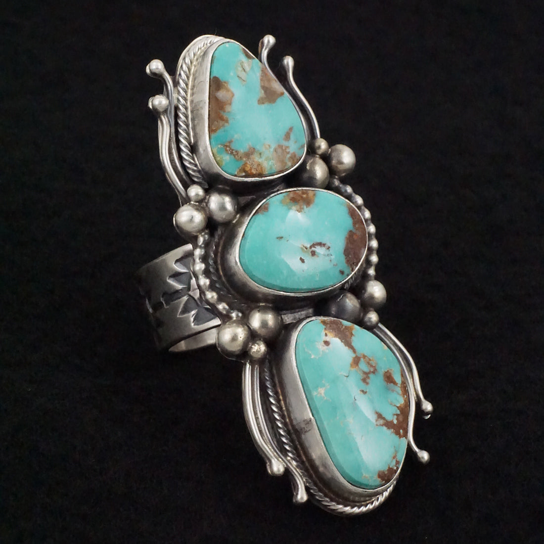 Kathleen Livingston Turquoise & Sterling Silver Ring Size 9.5