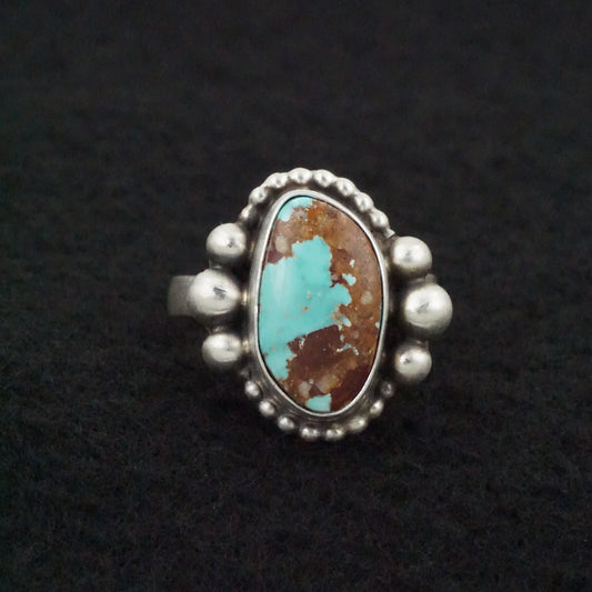 Kathleen Livingston Turquoise & Sterling Silver Ring Size Adjustable