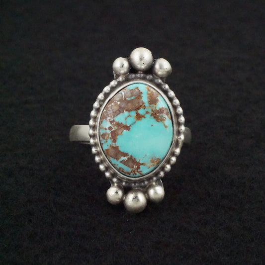 Kathleen Livingston Turquoise & Sterling Silver Ring Size Adjustable