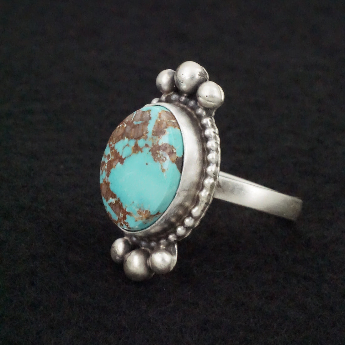 Kathleen Livingston Turquoise & Sterling Silver Ring Size Adjustable