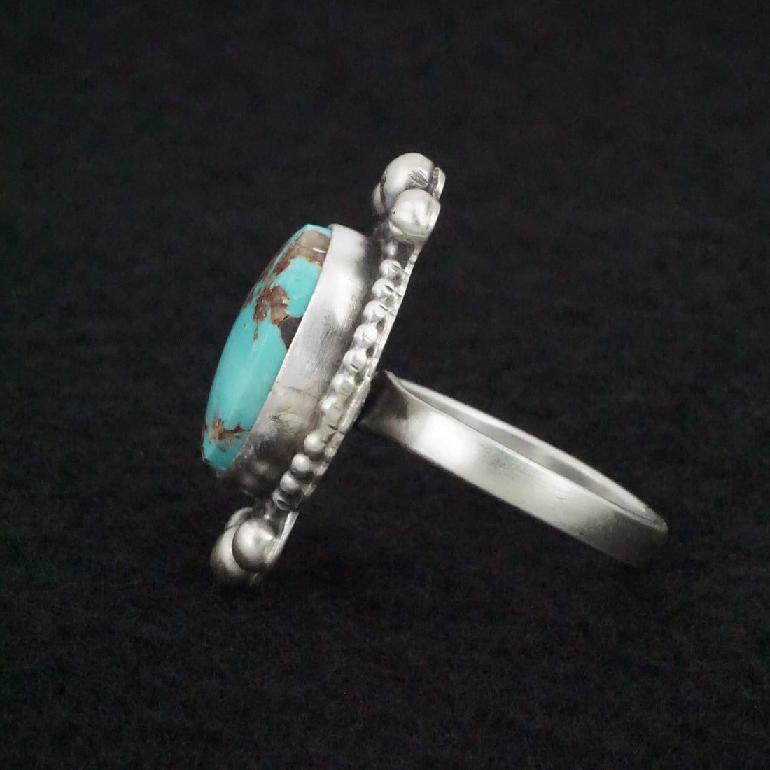 Kathleen Livingston Turquoise & Sterling Silver Ring Size Adjustable