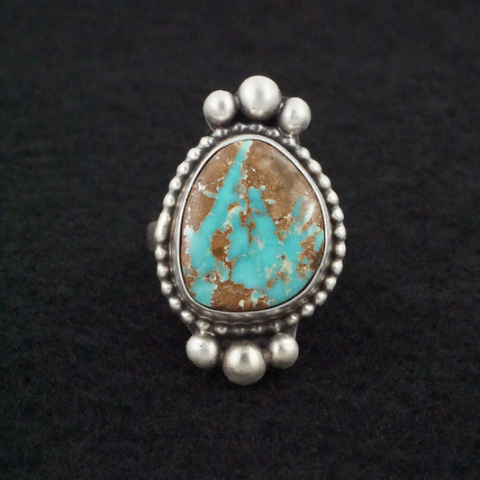 Kathleen Livingston Turquoise & Sterling Silver Ring Size Adjustable