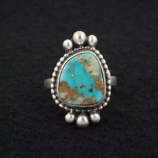 Kathleen Livingston Turquoise & Sterling Silver Ring Size Adjustable