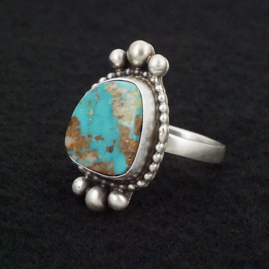 Kathleen Livingston Turquoise & Sterling Silver Ring Size Adjustable