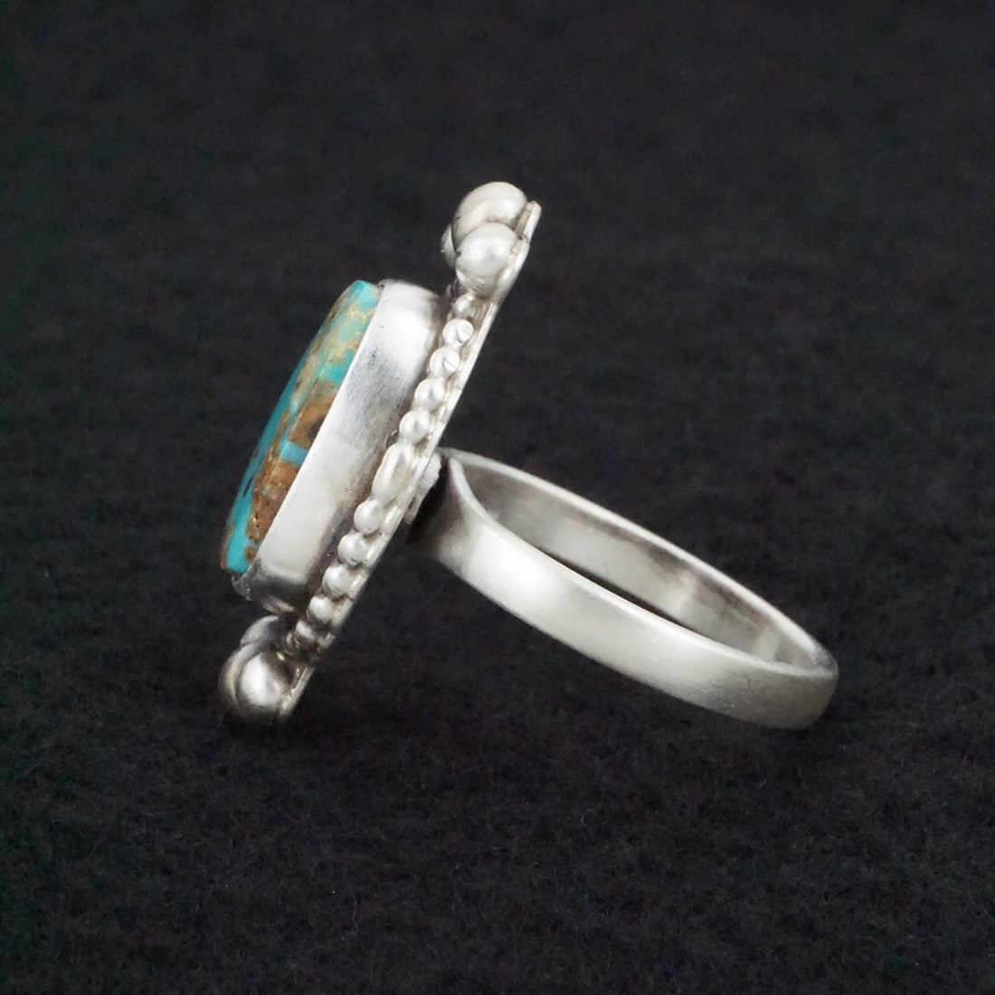 Kathleen Livingston Turquoise & Sterling Silver Ring Size Adjustable