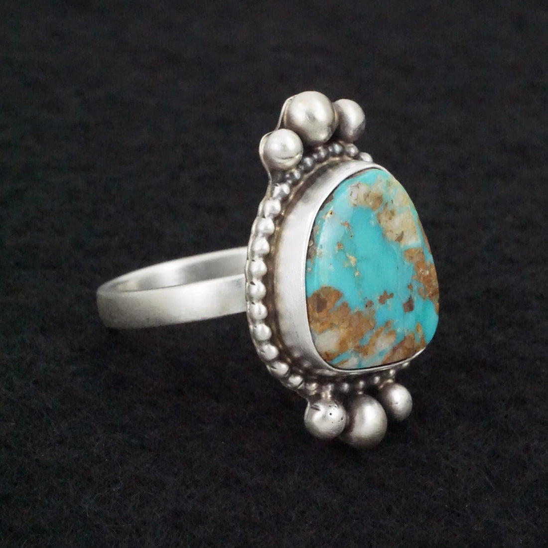 Kathleen Livingston Turquoise & Sterling Silver Ring Size Adjustable