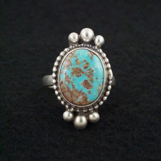 Kathleen Livingston Turquoise & Sterling Silver Ring Size Adjustable