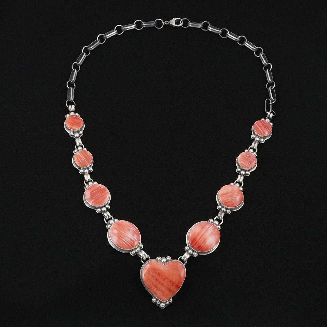 Darrin Livingston Spiny Oyster & Sterling Silver Necklace