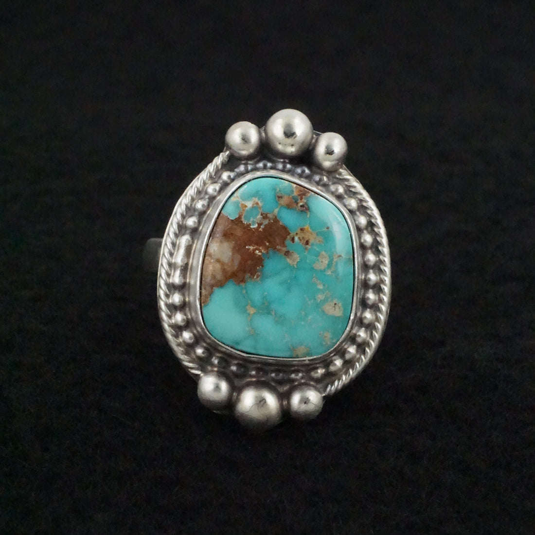 Kathleen Livingston Turquoise & Sterling Silver Ring Size Adjustable