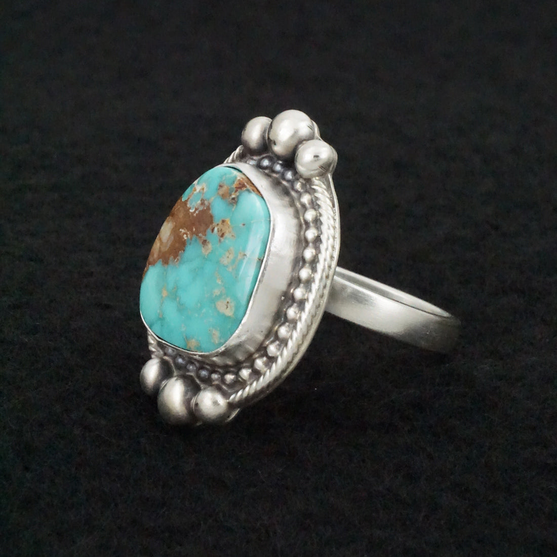 Kathleen Livingston Turquoise & Sterling Silver Ring Size Adjustable