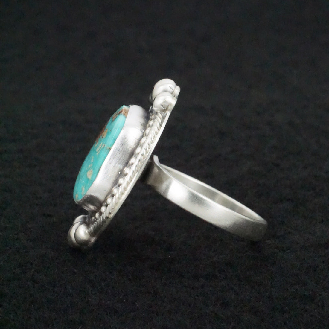 Kathleen Livingston Turquoise & Sterling Silver Ring Size Adjustable