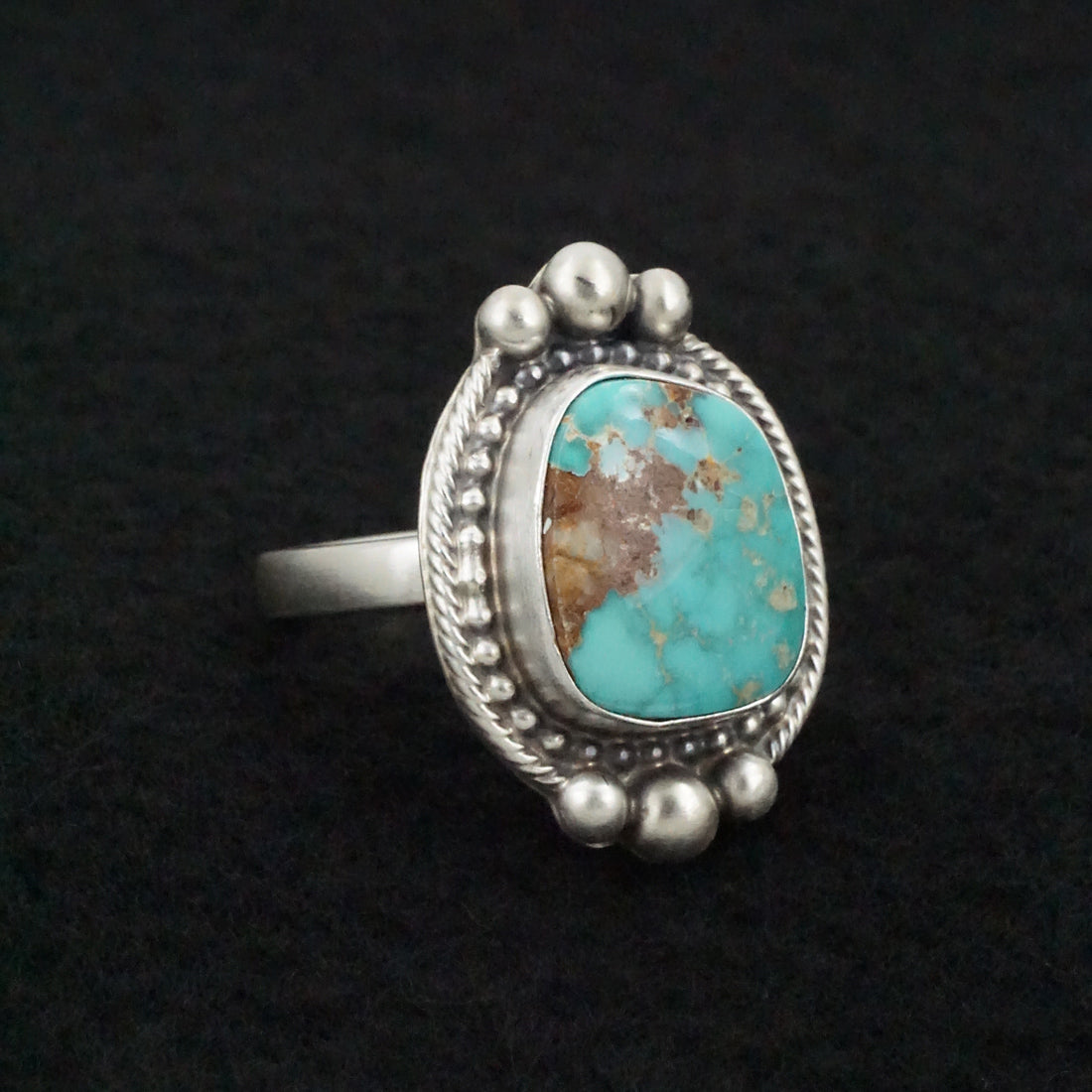 Kathleen Livingston Turquoise & Sterling Silver Ring Size Adjustable