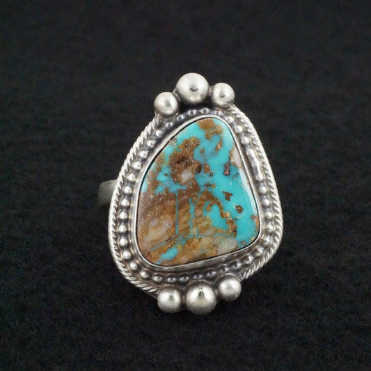 Kathleen Livingston Turquoise & Sterling Silver Ring Size Adjustable