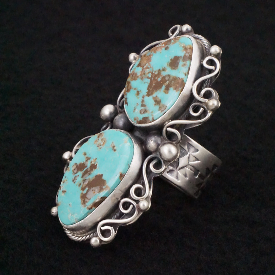 Kathleen Livingston Turquoise & Sterling Silver Ring Size 9