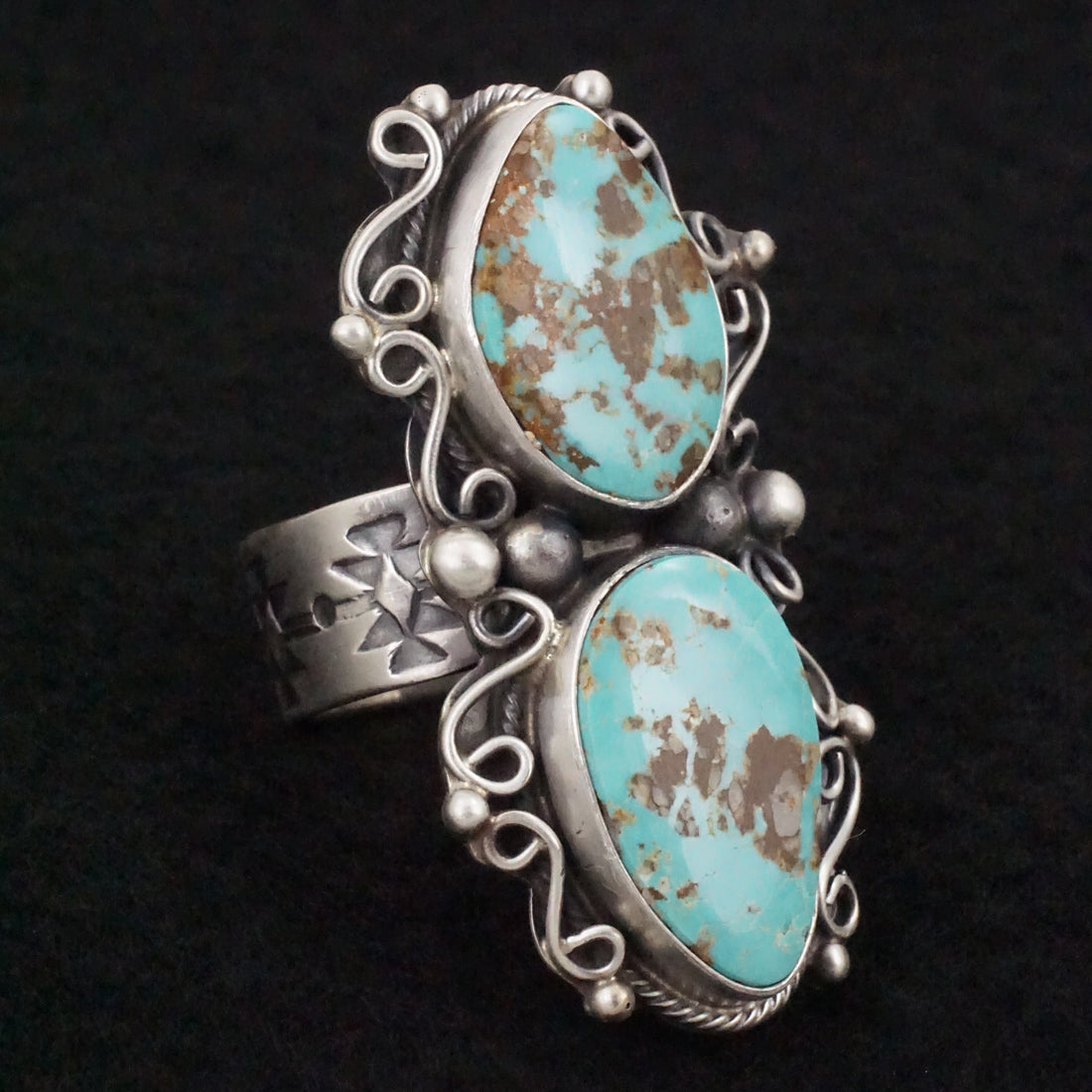 Kathleen Livingston Turquoise & Sterling Silver Ring Size 9