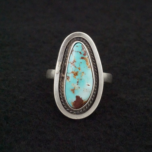 Kathleen Livingston Turquoise & Sterling Silver Ring Size Adjustable