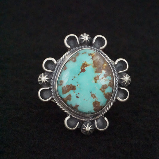 Randy Billy Turquoise & Sterling Silver Ring Size 10.5