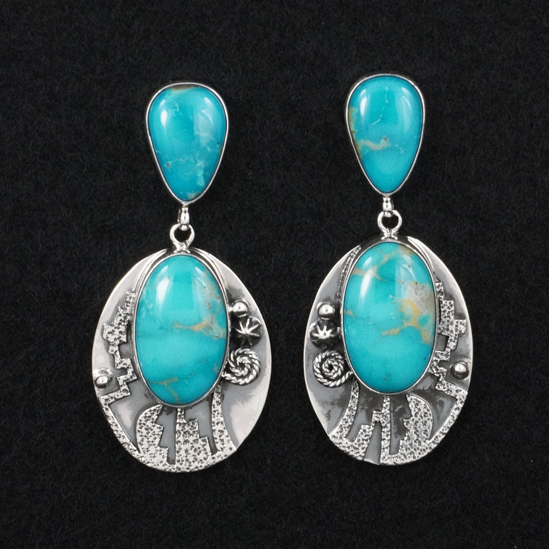 Marita Benally Turquoise & Sterling Silver Earrings