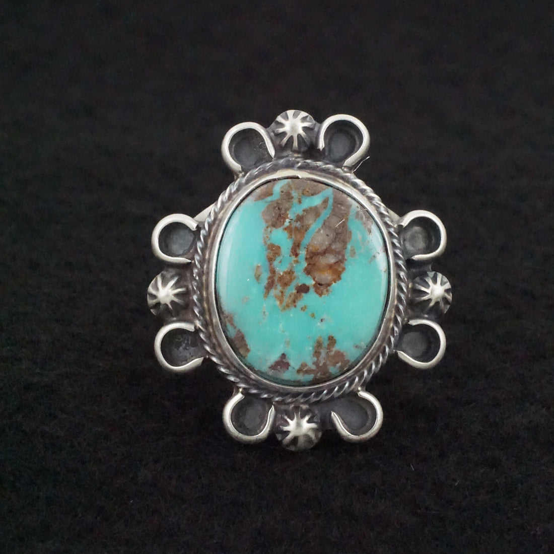 Randy Billy Turquoise & Sterling Silver Ring Size 9.5