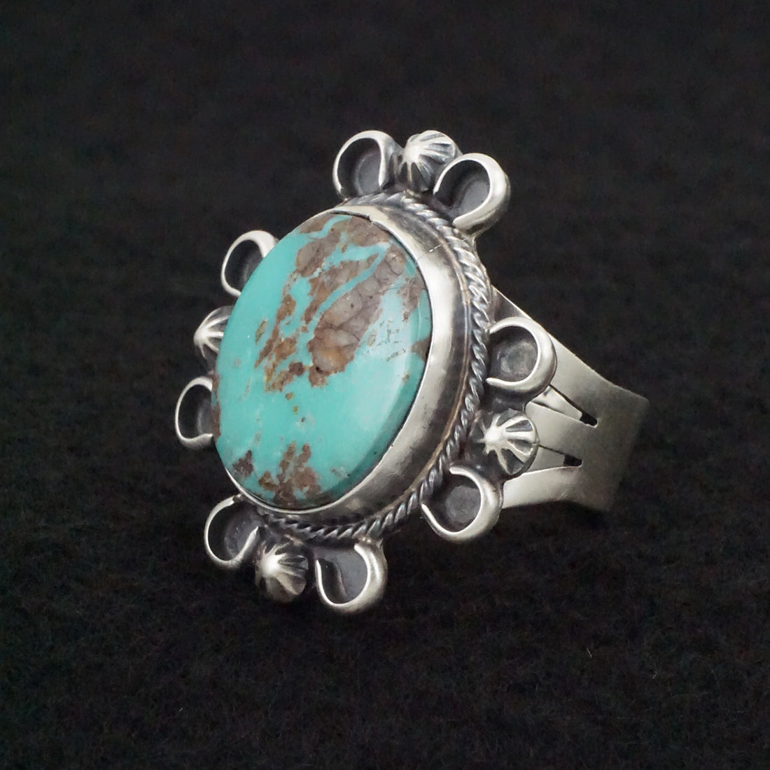 Randy Billy Turquoise & Sterling Silver Ring Size 9.5