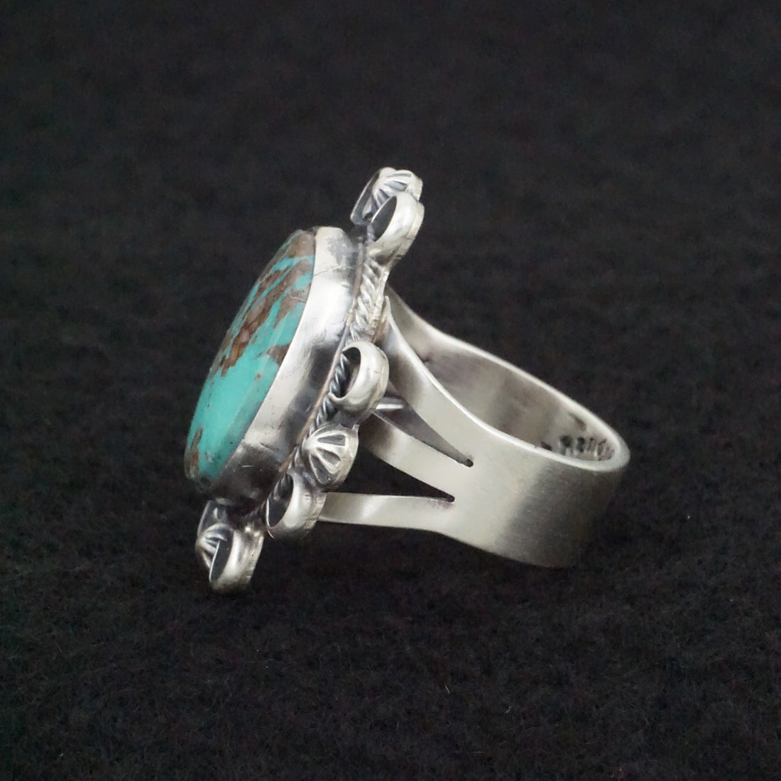 Randy Billy Turquoise & Sterling Silver Ring Size 9.5