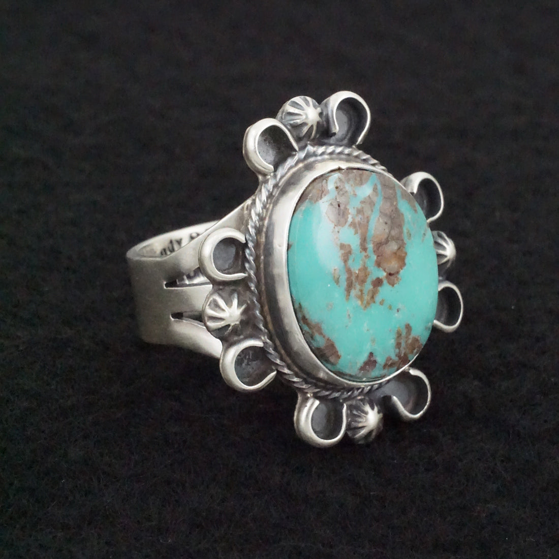 Randy Billy Turquoise & Sterling Silver Ring Size 9.5