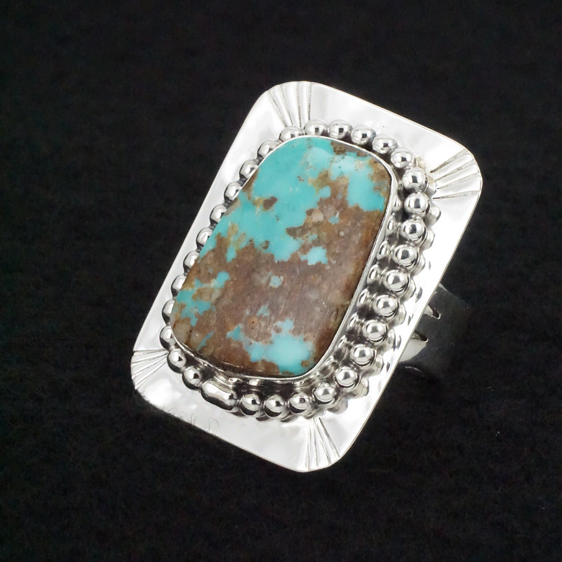 Randy Billy Turquoise & Sterling Silver Ring Size 10