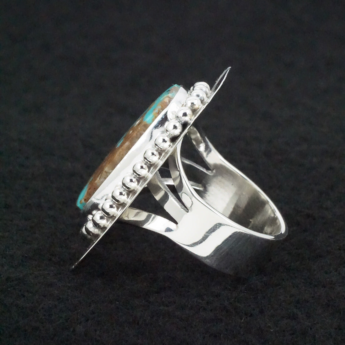 Randy Billy Turquoise & Sterling Silver Ring Size 10