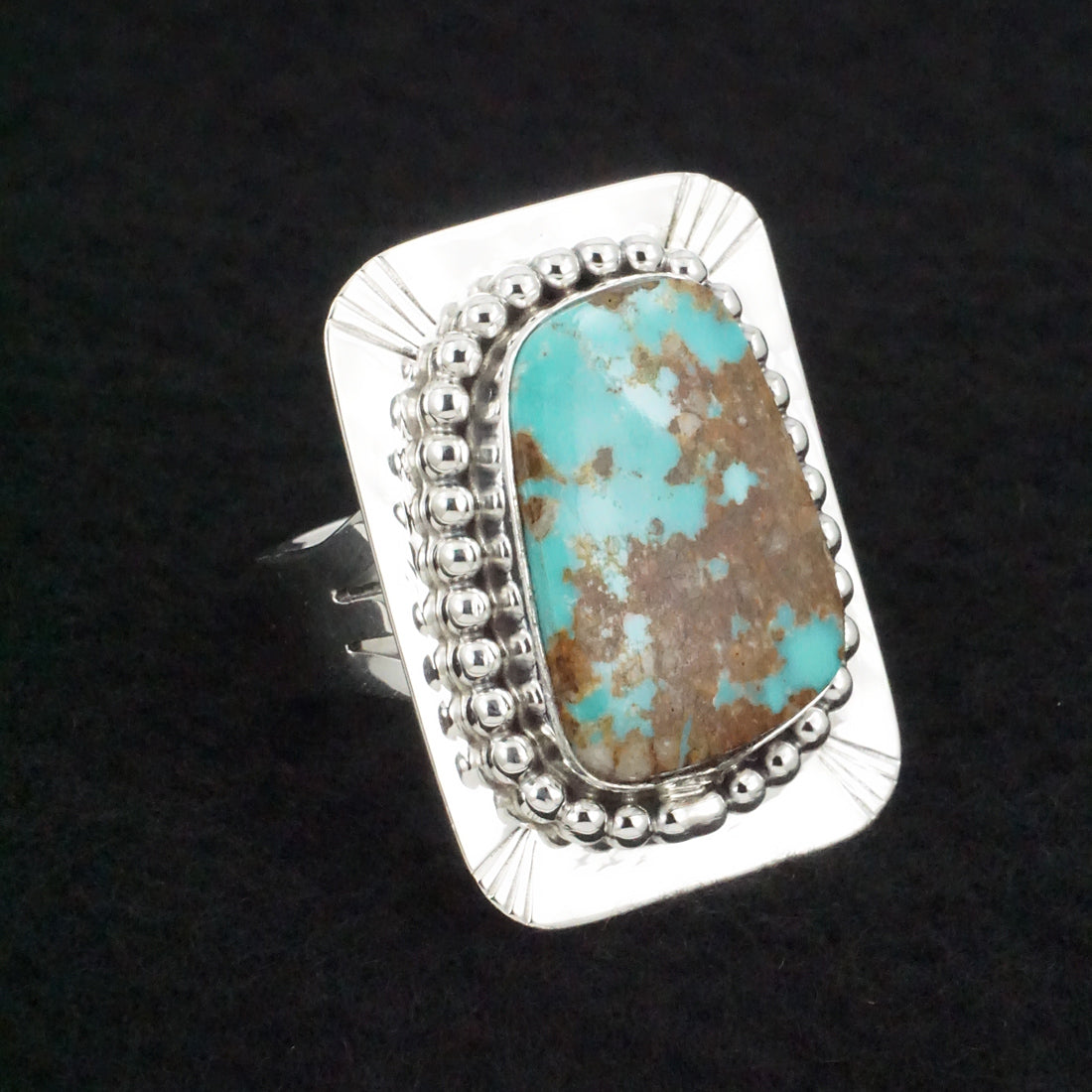 Randy Billy Turquoise & Sterling Silver Ring Size 10