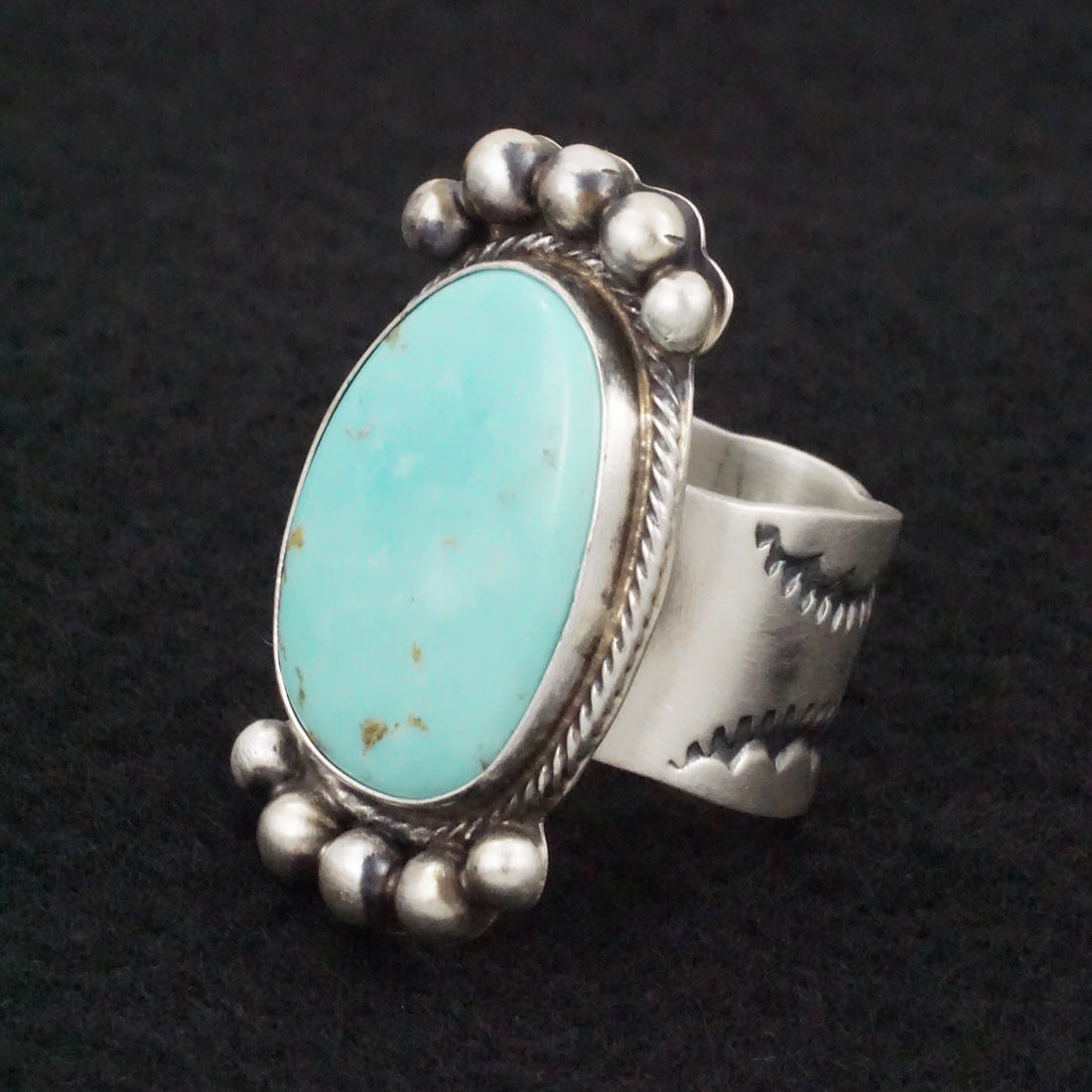 Kathleen Livingston Turquoise & Sterling Silver Ring Size 7