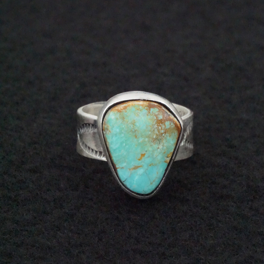 Danny Henio Turquoise & Sterling Silver Ring Size 6