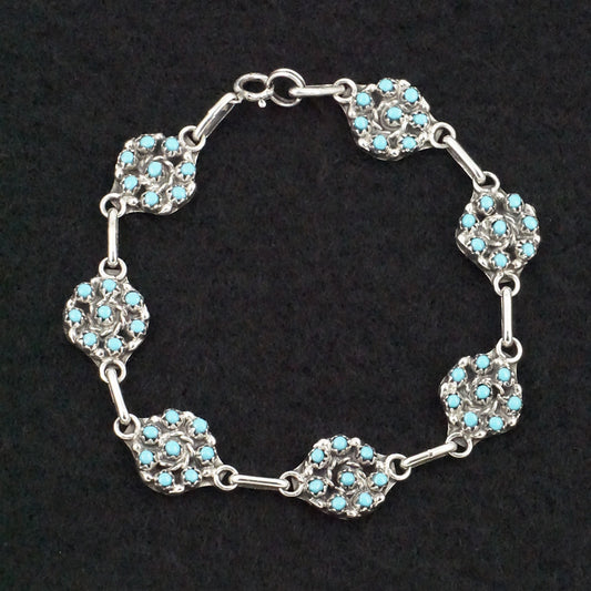 Randy Hooee Turquoise & Sterling Silver Link Bracelet