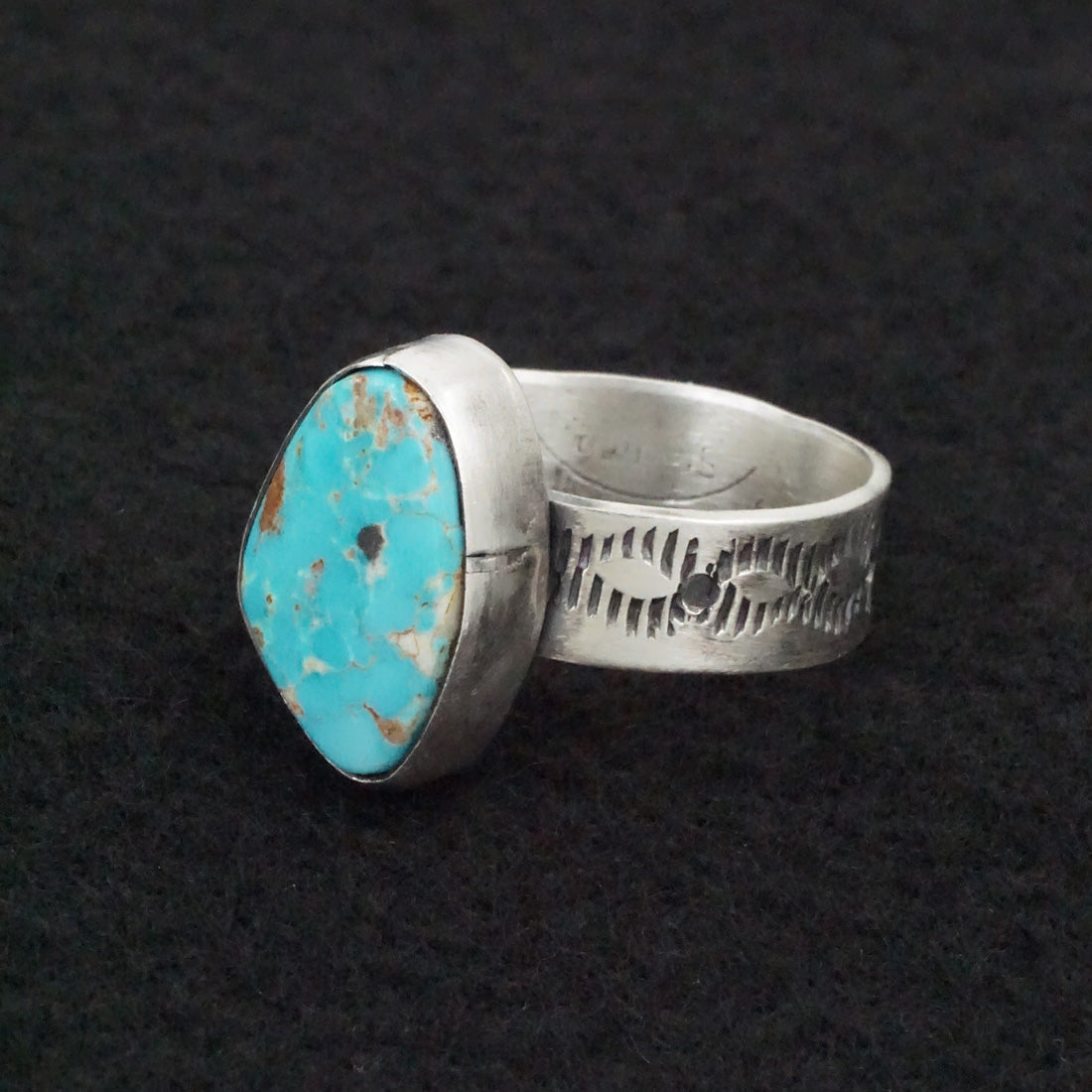 Danny Henio Turquoise & Sterling Silver Ring Size 10