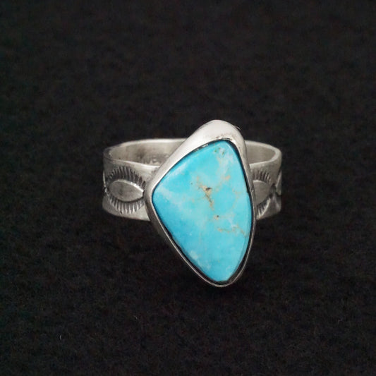 Danny Henio Turquoise & Sterling Silver Ring Size 10.5