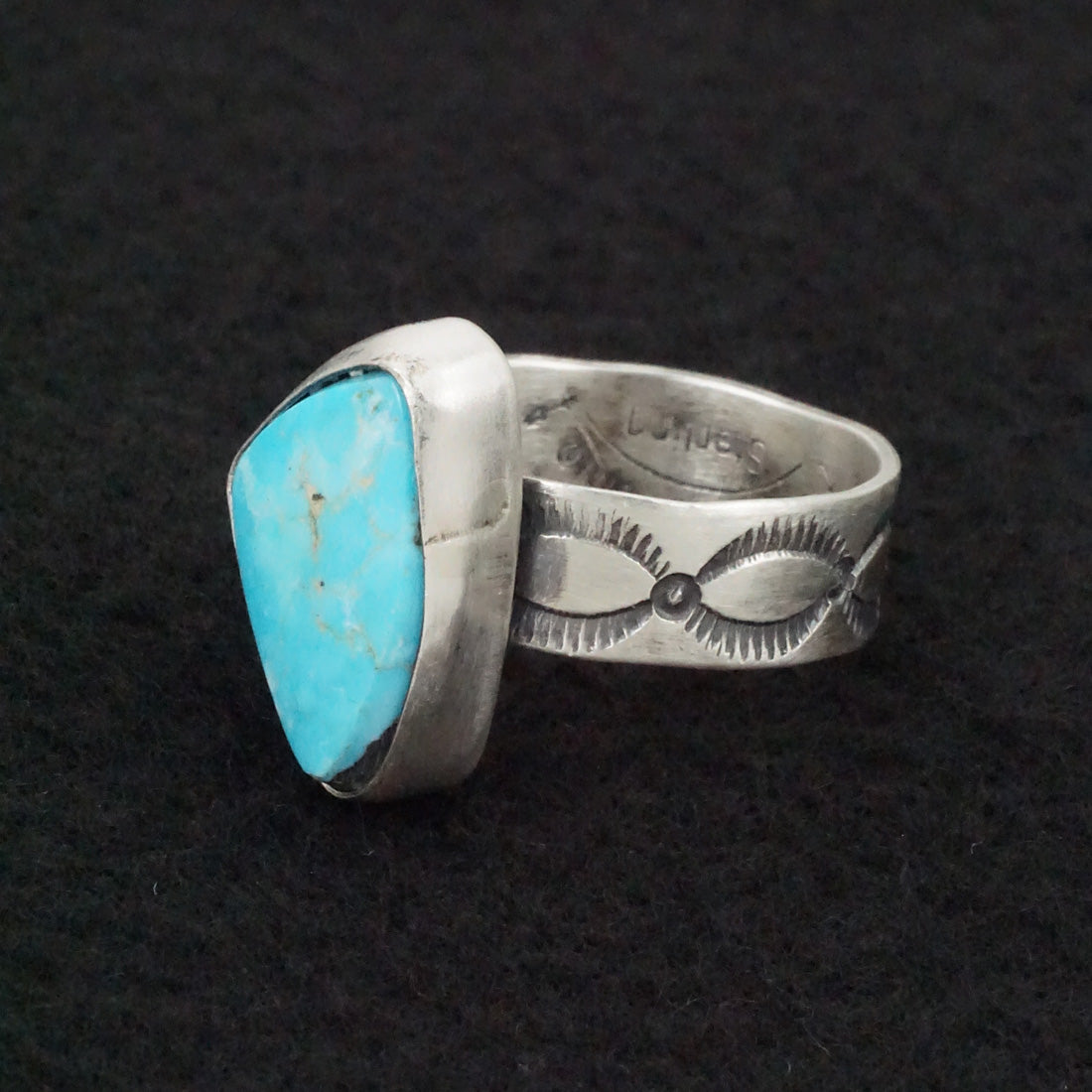 Danny Henio Turquoise & Sterling Silver Ring Size 10.5