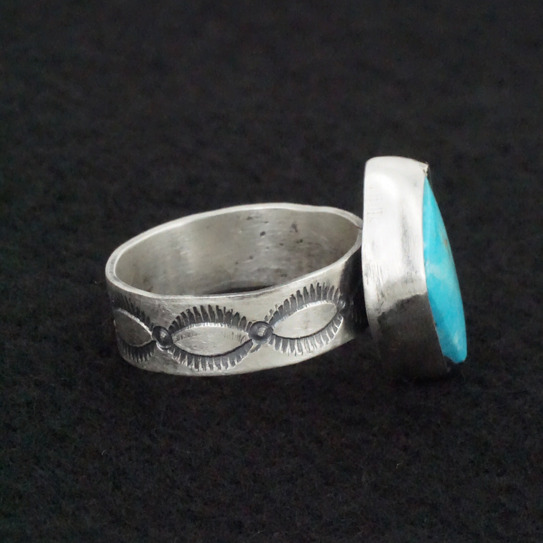 Danny Henio Turquoise & Sterling Silver Ring Size 10.5