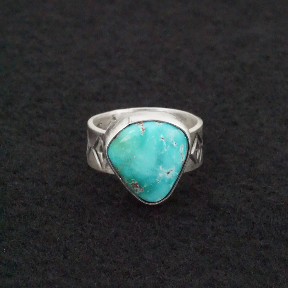 Danny Henio Turquoise & Sterling Silver Ring Size 6.5