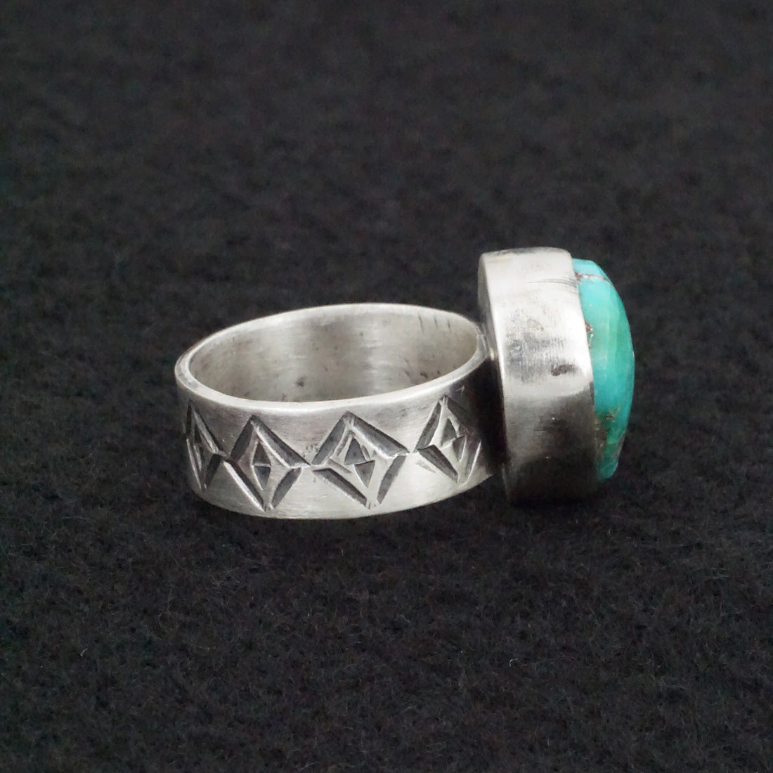 Danny Henio Turquoise & Sterling Silver Ring Size 6.5