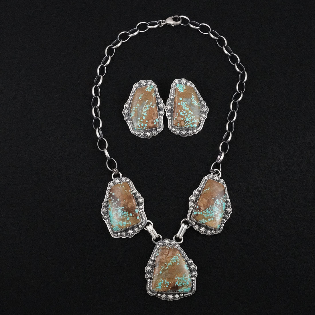 Randy Boyd Turquoise & Sterling Silver Necklace Set